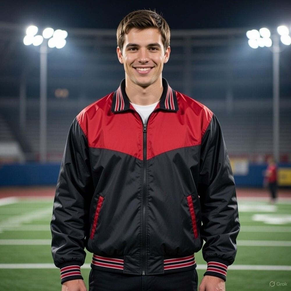 Vintage Rennoc Men’s 2XL Rear Vented Windbreaker Jacket Retro Varsity Vibe